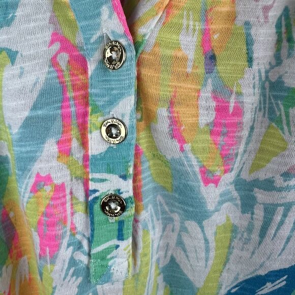 Lilly Pulitzer ESSIE Tank Shift Dress Sparkling Sands XS Smocked Buttons - Picture 4 of 8